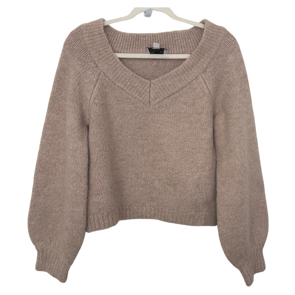 Jason Wu Balloon Sleeve V Neck Sweatet | SZ: S